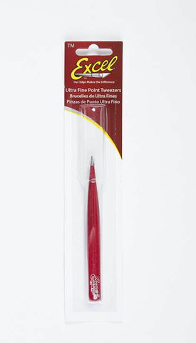 Excel #30428 Hollow Point Precision Tweezers - Red