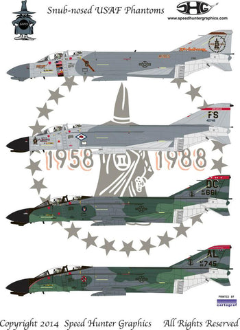 Speed Hunter Graphics SHG32003 1/32 decal F-4C & D Snub-nosed Phantoms