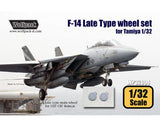 Wolfpack 1/32 scale resin F-14 Late Type wheel set for Tamiya - WP32004