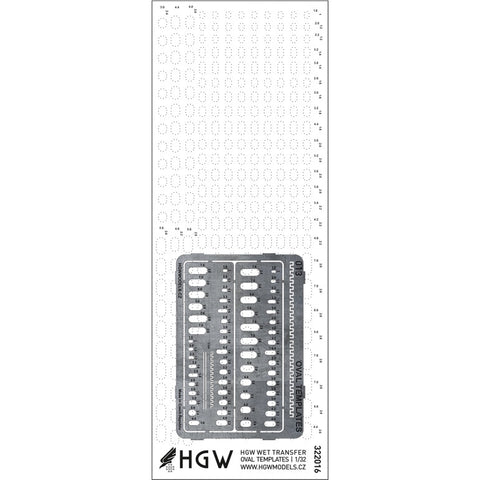 HGW 1/32 scale Rivets Oval Templates - 322020