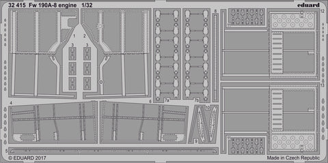 Eduard 1/32 Photoetched Fw 190A-8 engine for Revell - 32415