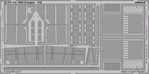 Eduard 1/32 Photoetched Fw 190A-8 exterior for Revell kit - 32416