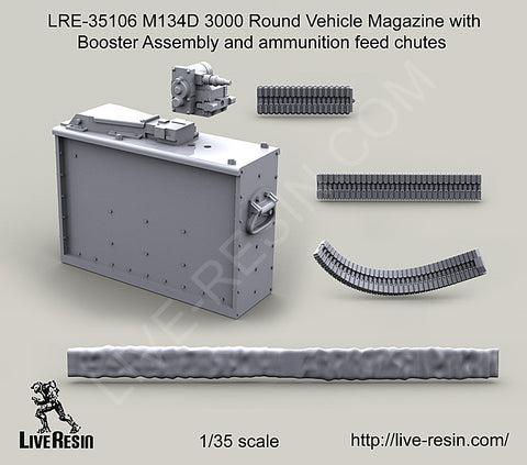 Live Resin 1/35 M134D 3000 Round Vehicle Magazine w/Booster Assembly - LRE35106