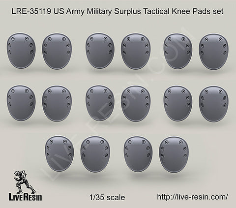 Live Resin 1/35 scale US Army Military Surplus Tactical Knee Pads set - LRE35119