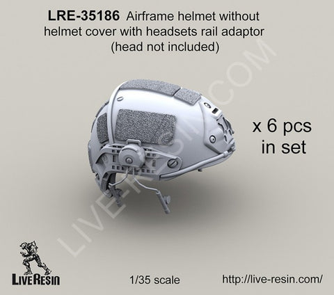 Live Resin 1/35 LRE35186 Airframe helmet no cover with headsets rail adaptor