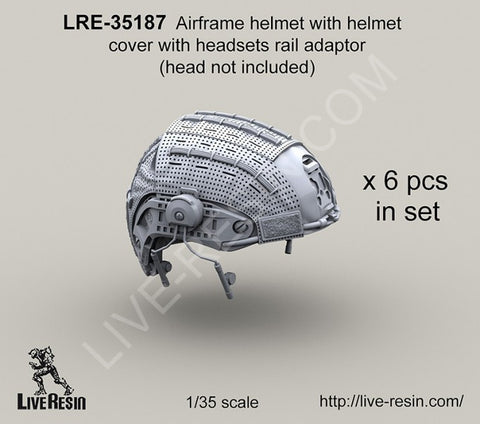 Live Resin 1/35 LRE35187 Airframe helmet w/cover & headsets rail adaptor