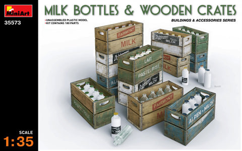 MiniArt 1/35 Milk Bottles & Wooden Crates #35573