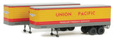 Walthers 949-2406 HO Scale 35' Fluted-Side Trailers - 2-Pack - Union Pacific