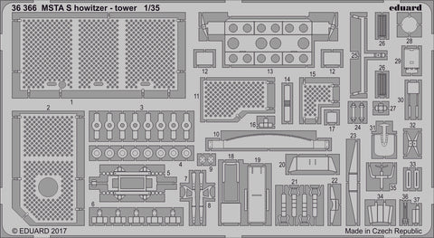 Eduard 1/35 Photoetch MSTA S howitzer tower for ZVEZDA kit - 36366