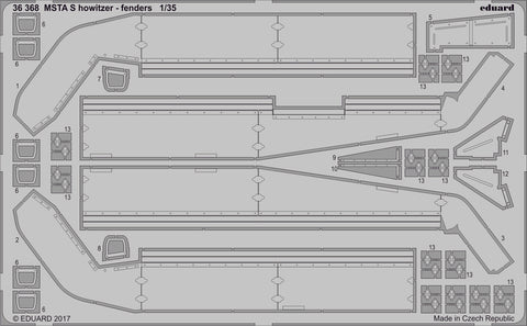 Eduard 1/35 Photoetch MSTA S Howitzer fenders for ZVEZDA kit - 36368