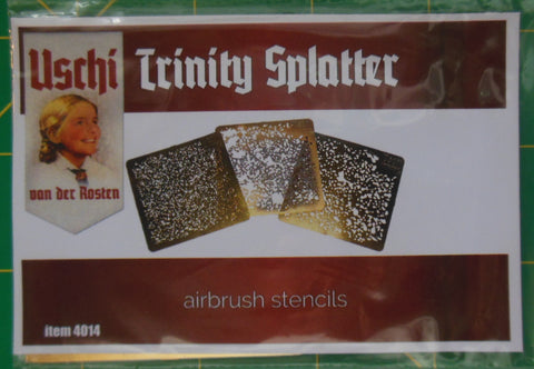 Uschi Photoetch Trinity Splatter Airbrush Stencils Worn/Distressed Effect #4014