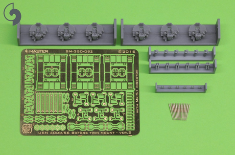 Master Model 1/350 USN 40MM Bofors Twin Mount Ver.2 w/Mk-51 Dir- SM350-092