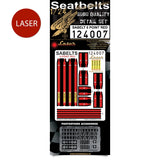 HGW 1/24 Sabelt 6 Point Red Seatbelts pre-cut for scale speedcars - 124007