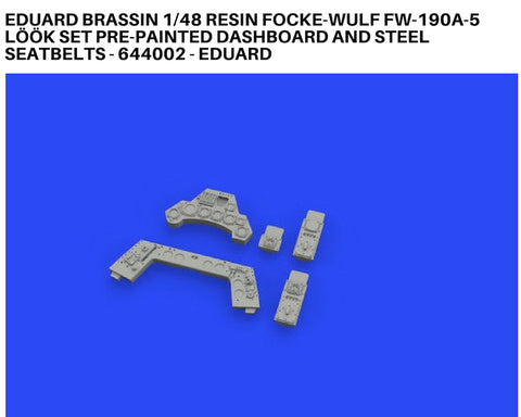 Eduard 1/48 Brassin LööK Fw 190A-5 inst panel & steel seatbelt - 644002