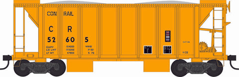 Bowser #43101 HO Gauge 70 Ton 2 Ballast Car w/Side Chutes, Conrail Yellow #52605