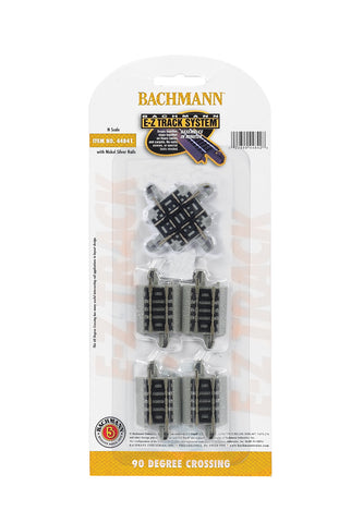 Bachmann N Scale E-Z Track - 90 Degree Crossing w/adapter sections- #44841 - NOS