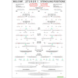 HGW 1/72 Wet Transfers Stencils for MiG-21MF kit by Eduard - 272020