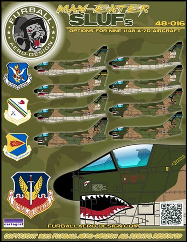 Furball 1/48 decal MAN-Eater SLUFs options for 9 A-7D  #48-016