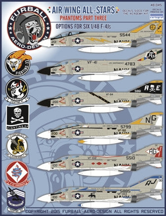 Furball Aero Design 1/48 Decals Phantom F-4J Air Wing All Stars Pt 3 - 48045