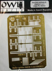 Owl Parts 1/48 photoetch Gneis 2 & 3 Radar Aerials - OWLPE48002 Owl Parts 1/48 photoetch Gneis 2 & 3 Radar Aerials - OWLPE48002