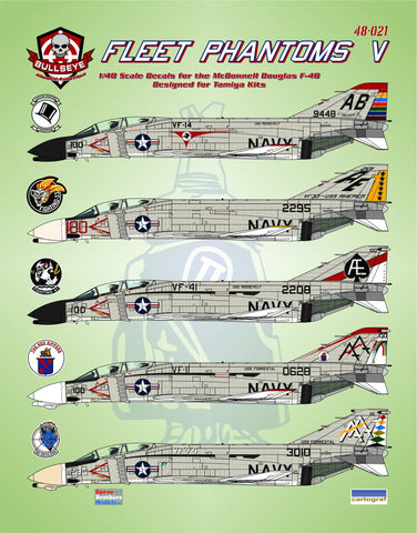 Bullseye Model Aviation 1/48 Decals F-4B Phantom II Fleet Phantoms V - 48021