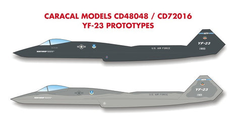 Caracal 1/48 decals CD48048 YF-23 Prototypes for Hobby Boss