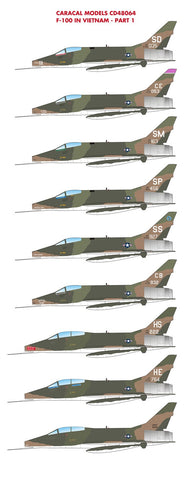 Caracal 1/48 F-100 "Hun" in Vietnam - Part 1 decal - CD48064