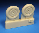 Barracuda 1/48 scale BR48437 - Bf 109E/F Mainwheels with Ribbed Tires
