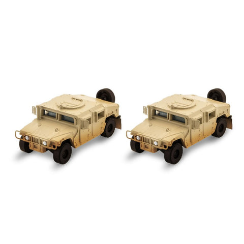 Micro-Trains N Scale Tan Weathered Humvee Vehicle 2-pk - #49944001