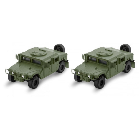 Micro-Trains N Scale Olive Drab Weathered Humvee 2-Pack - #49944002