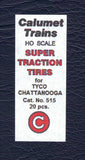 Calumet Trains #515 HO Scale Super Traction Tires for Tyco Chattanooga & Other Tyco - 20 pcs