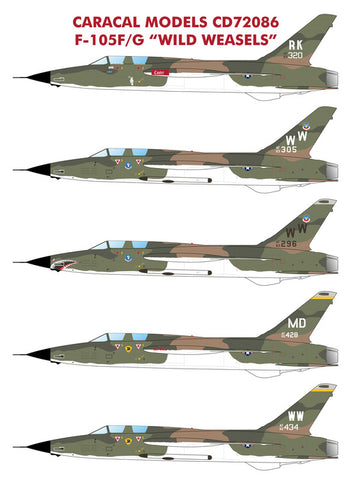 Caracal 1/72 decals F-105F/G Wild Weasels for Revell/Monogram - CD72086