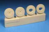 BarracudaCast 1/48 scale Bf 109G-5/G-14 Wheels, Ribbed hub Ribbed Tire - BR48387