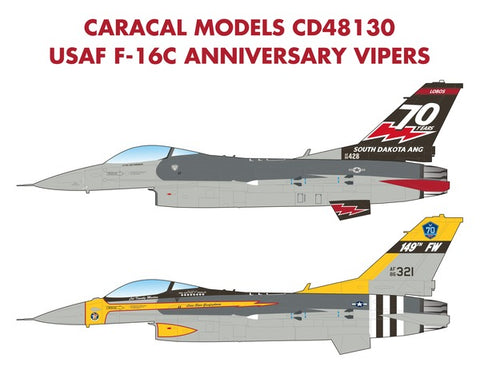 Caracal 1/48 decal CD48130 - USAF F-16C Anniversary Vipers