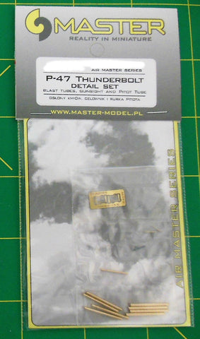 Master Model 1/72 P-47 Thunderbolt set blast tubes, gunsight & Pitot Tube