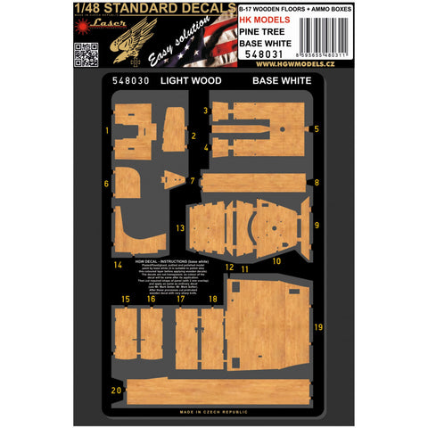 HGW 1/48 decals B-17 Wooden Floors & Ammo Boxes in Pine  - 548031 for HK Models