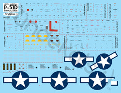 Fundekals 1/32 scale Decals for P-51D/K Mustang - Factory Stencil Data FUN32001