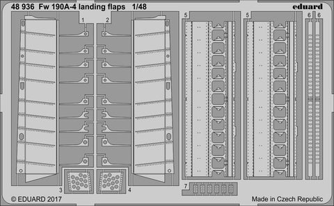 Eduard 1/48 Photoetch landing flaps for Fw 190A-4 by Eduard - 48936