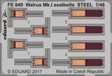 Eduard 1/48 photoetch Walrus Mk. I seatbelts STEEL kit by Airfix - FE849