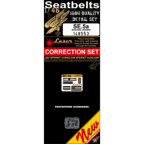 HGW 1/48 SE.5a Seatbelts for Eduard or Roden kits - 148553 - Laser cut