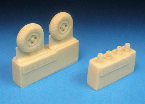 Barracuda Cast 1/72 Spitfire Four Slot Block Tread Mainwheels - BR72316