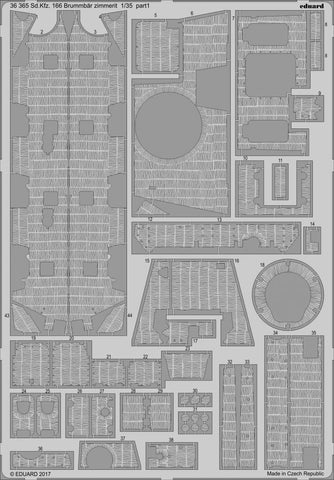 Eduard 1/35 PhotoetchSd. Kfz. 166 Brummbär zimmerit for Tamiya - 36365