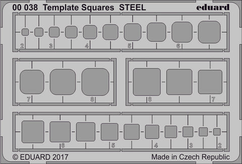 Eduard Multi-Scale Photoetched Template Squares STEEL - 00038