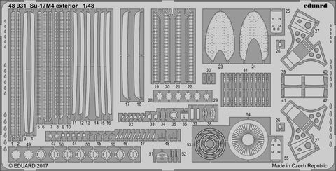 Eduard 1/48 Photoetched Su-17M4 exterior for HobbyBoss kit - 48931