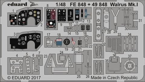 Eduard 1/48 Zoom photoetch interior detail for Walrus Mk. I for Airfix - 49848