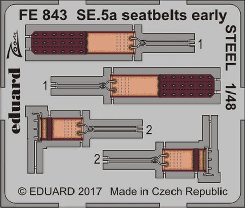Eduard 1/48 Zoom Photoetch SE.5a seatbelts early Steel set for Eduard - FE843