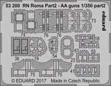 Eduard 1/350 scale photoetch RN Roma pt.2 AA guns for Trumpeter kit - 53200