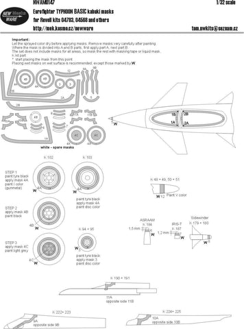 New Ware Mask 1/32 Eurofighter Typhoon BASIC kabuki for Revell kit - NWAM0147