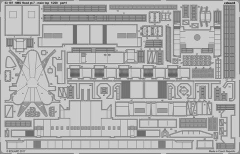 Eduard 1/200 Photoetched HMS Hood pt. 7 main top for Trumpeter kit - 53197