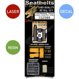 HGW 1/32 scale P-51D Mustang seatbelts wooden floor & dinghy for Tamiya - 132586